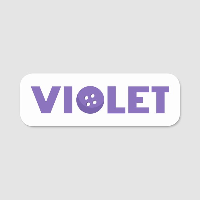 Violet button name tag (Front)