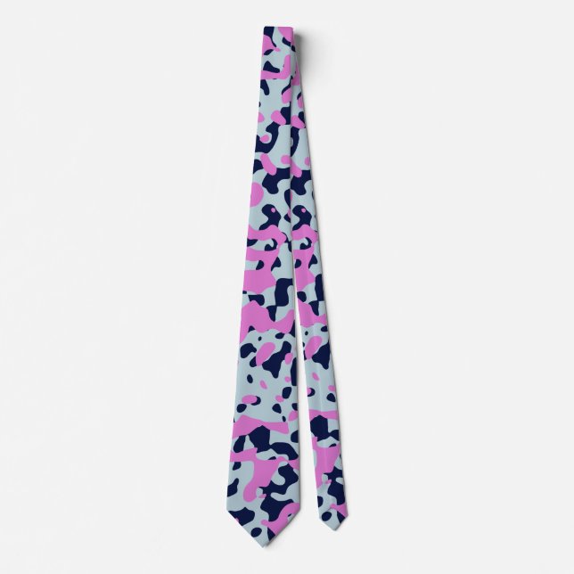 Violet Camouflage in Deep Blue and Soft Blue Tie (Front)