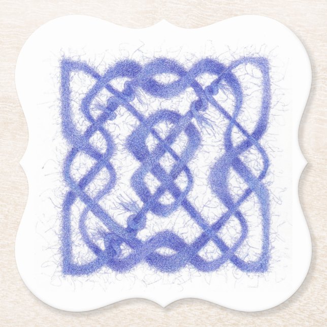 VIOLET CELTIC KNOT Bracket Shape Paper Coasters (Front)