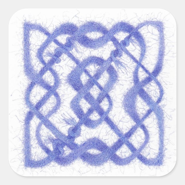 VIOLET CELTIC KNOT Large Square Stickers (Front)