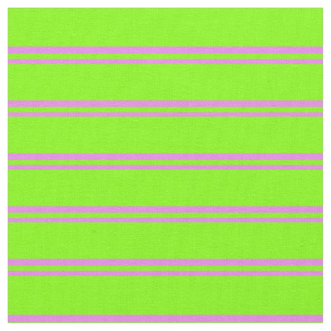 Violet & Chartreuse Coloured Striped Pattern Fabric (Close Up)