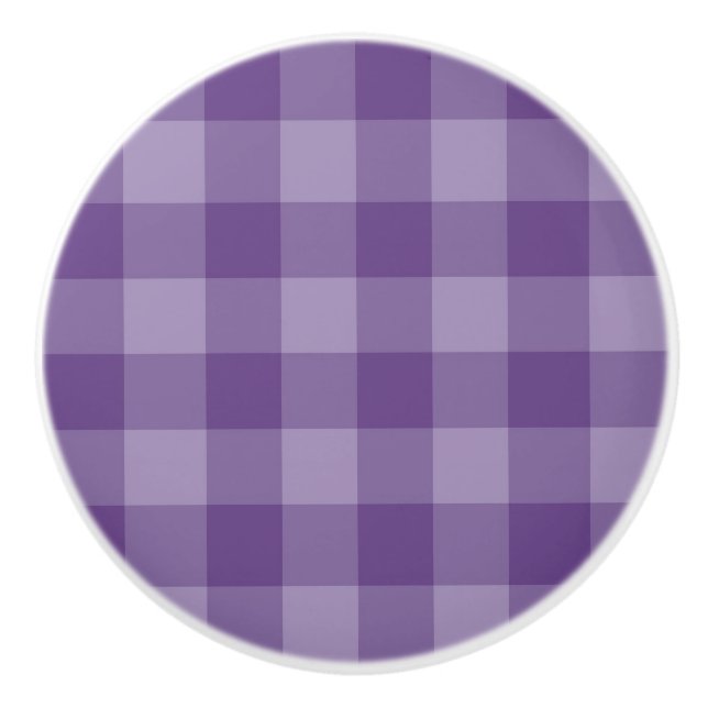 Violet chequered background ceramic knob (Front)