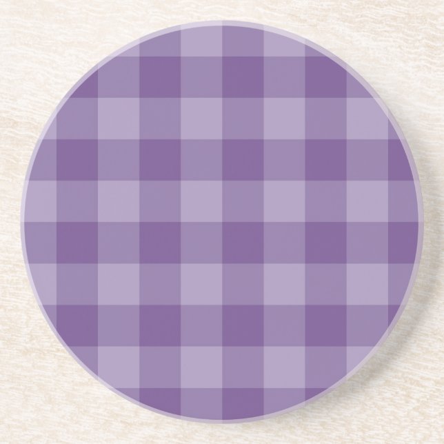 Violet chequered background coaster (Front)
