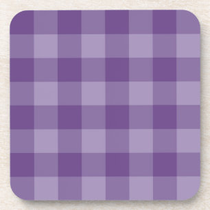 Violet chequered background coaster