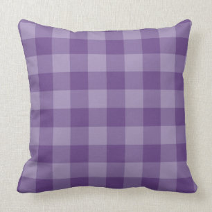 Violet chequered background cushion