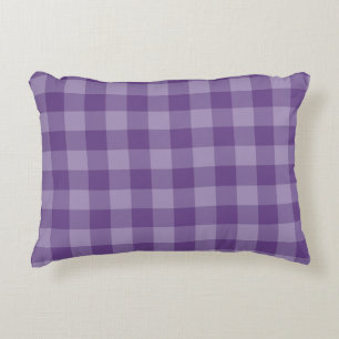 Violet chequered background decorative cushion