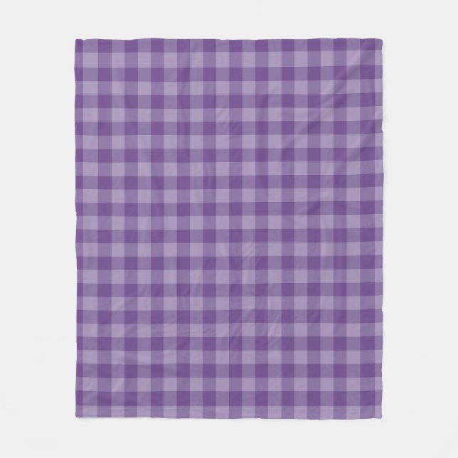Violet chequered background fleece blanket (Front)