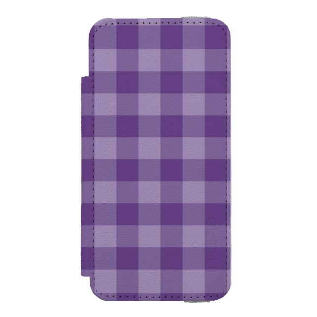 Violet chequered background incipio iPhone wallet case (Folio Front)