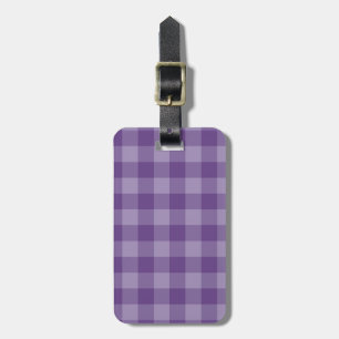 Violet chequered background luggage tag