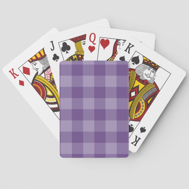 Violet chequered background playing cards (Back)
