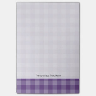 Violet chequered background post-it notes