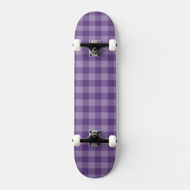 Violet chequered background skateboard (Front)