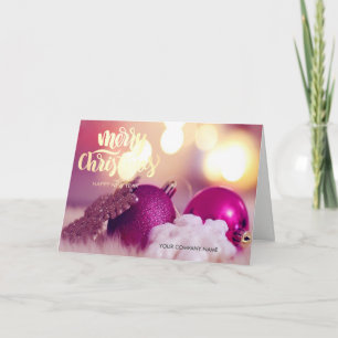 Violet Christmas Balls Company Greeting Holiday Card