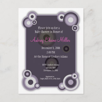 Violet Circle Baby Shower Invitation