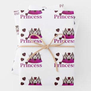 Violet Cold Illusion Princess Crown Wrapping Paper Sheet