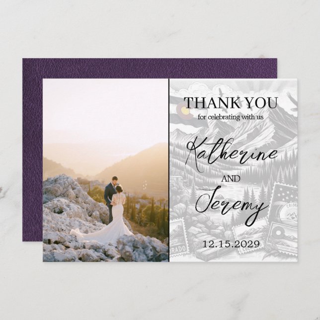 Violet Colorado Passport Thank You Card (Front/Back)