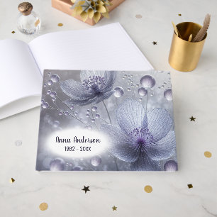 Violet Cosmos and Dew Drops Guest Book