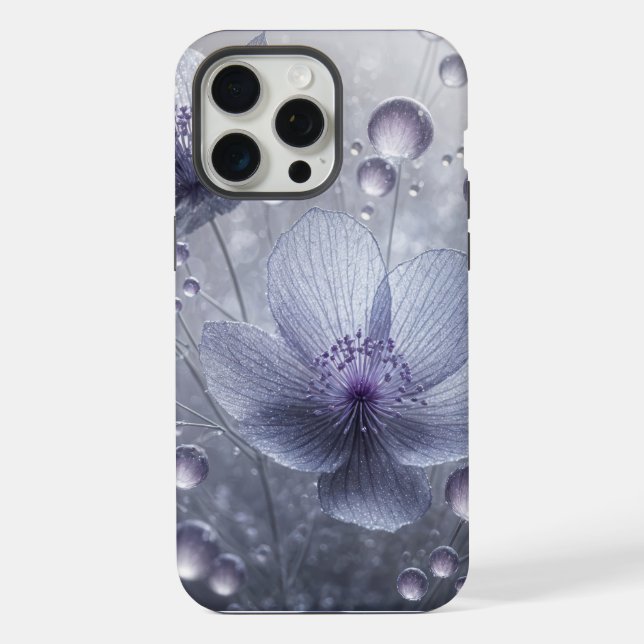 Violet Cosmos and Dew Drops iPhone Case (Back)