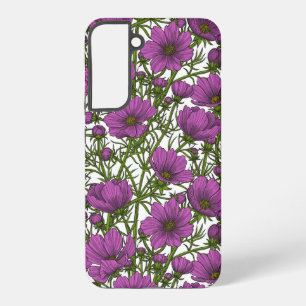 Violet cosmos flowers samsung galaxy case