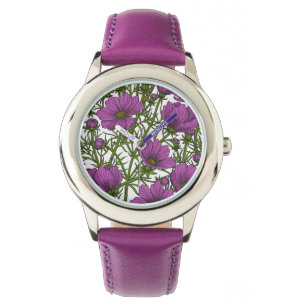 Violet cosmos flowers watch
