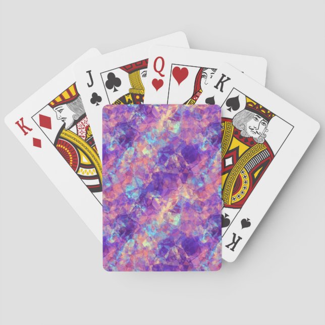 Violet Crumpled Texture Playing Cards (Back)