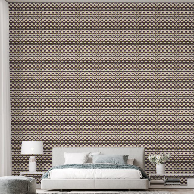 Violet Daisy Rhythm Wallpaper  (Bedroom)