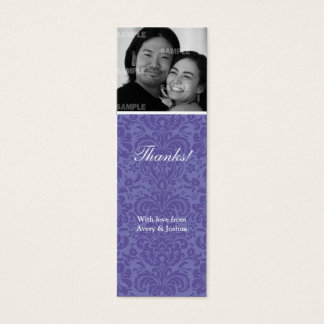 Violet Damask Skinny Favour Tag