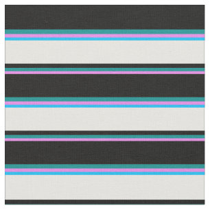 Violet, Dark Cyan, Black, White & Deep Sky Blue Fabric