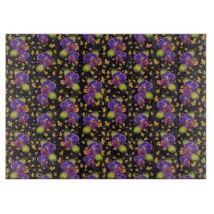 Violet Dark Floral Pattern Home Decor Cutting Board