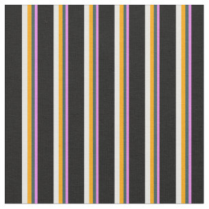 Violet, Dark Slate Gray, Orange, White & Black Fabric