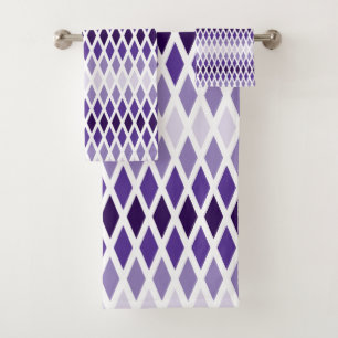 Violet Diamond Ombre Bath Towel Set