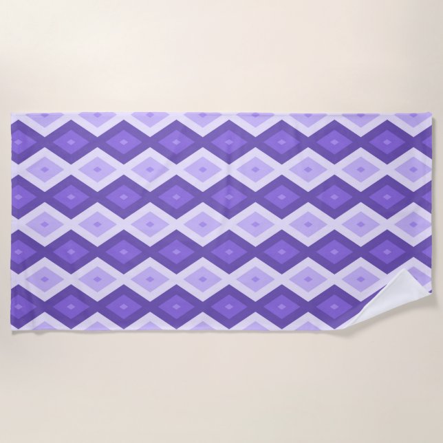 Violet diamond pattern beach towel (Front)