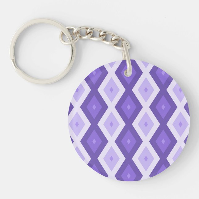 Violet diamond pattern key ring (Front)