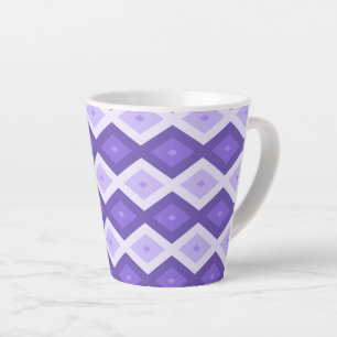 Violet diamond pattern latte mug