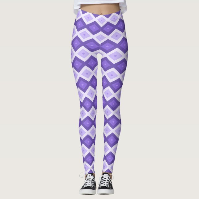 Violet diamond pattern leggings (Front)
