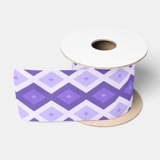 Violet diamond pattern satin ribbon (Spool)