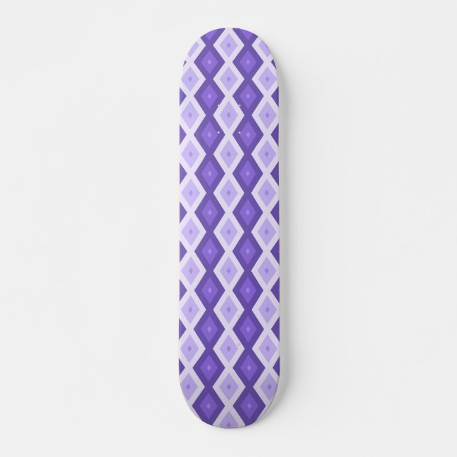 Violet diamond pattern skateboard (Front)