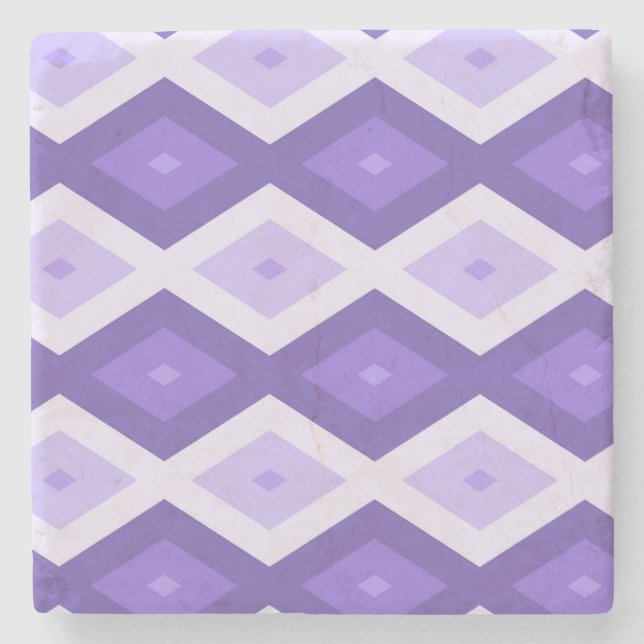 Violet diamond pattern stone coaster (Front)
