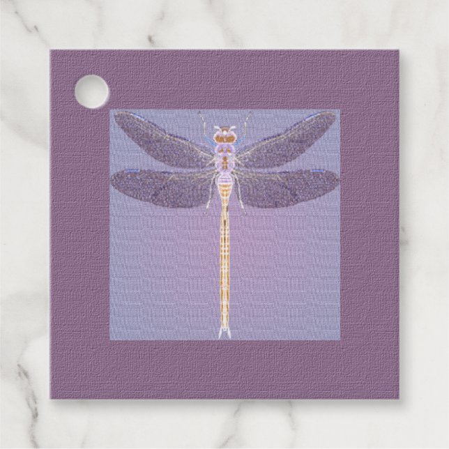 Violet Dragonfly Mother's Day Favour Tags (Front)