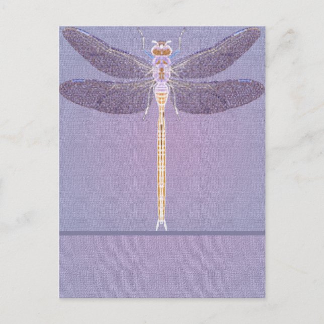 Violet Dragonfly Postcard (Front)