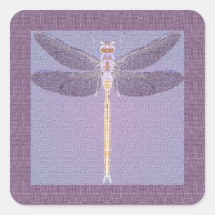 Violet Dragonfly Square Sticker