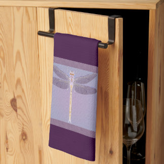 Violet Dragonfly Tea Towel