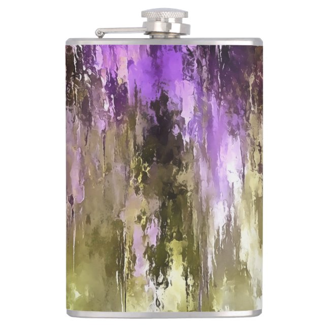 Violet Dreams And Olive Skies Hip Flask (Front)