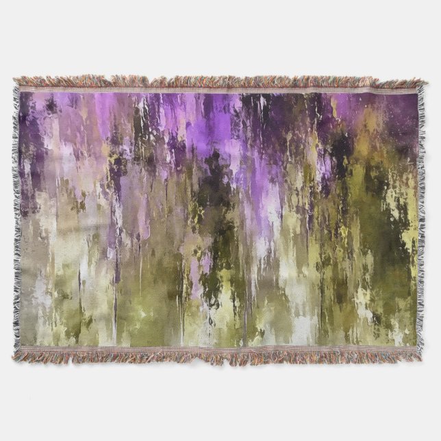 Violet Dreams And Olive Skies Throw Blanket (Front)