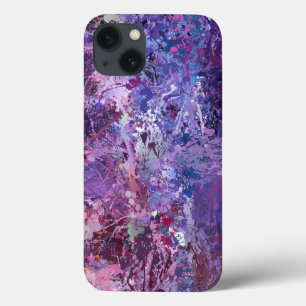 Violet Drops Abstraction iPhone 13 Case