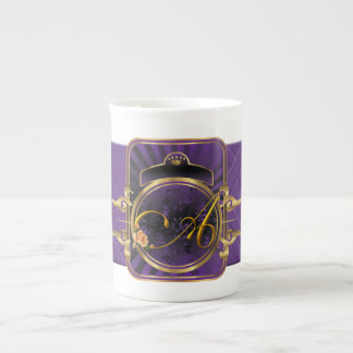 Violet Duchess “A” Letter Monogram Bone China Mug