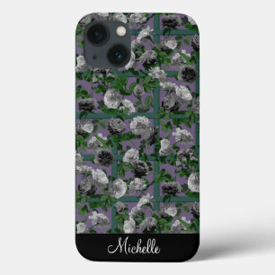Violet Elegant Floral Roses iPhone 13 Case