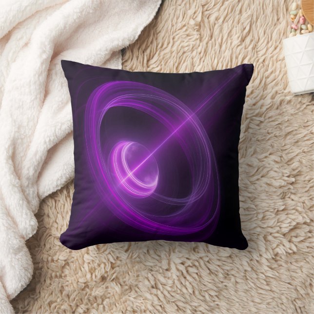 Violet Energy Vortex Throw Pillow (Blanket)