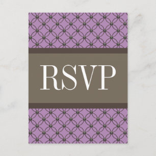 Violet Fancy Lattice RSVP Postcard