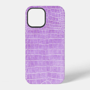 Violet Faux Crocodile Leather iPhone 12 Case